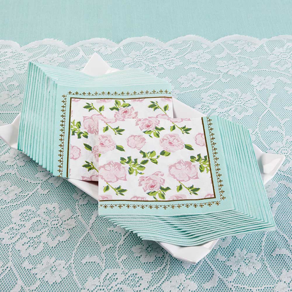 Tea time whimzy teal napkins (30)