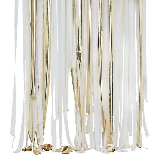 Gold and cream party streamers