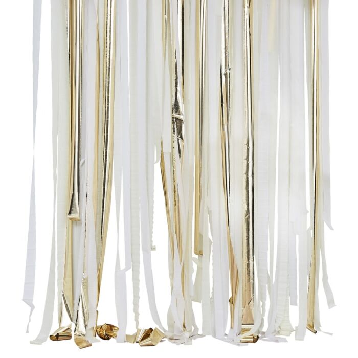 Gold and cream party streamers