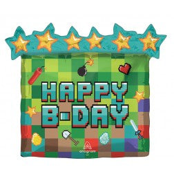 Supershape foil balloon - pixel party