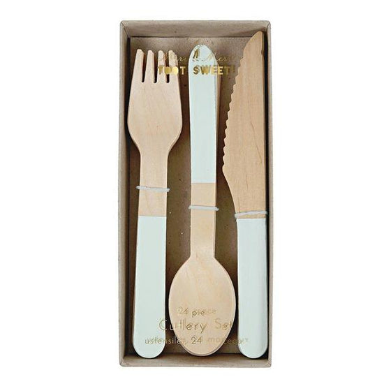 Wooden cutlery mint set of 24 - Meri Meri