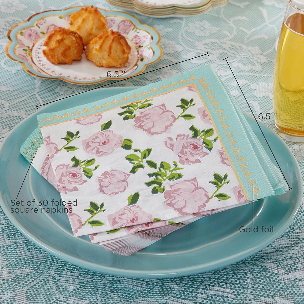 Tea time whimzy teal napkins (30)