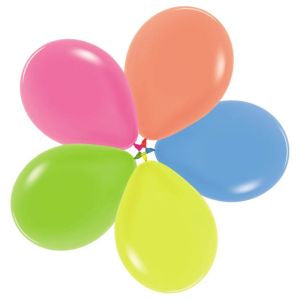 Helium inflated 11” balloon - neon - 5 different shades