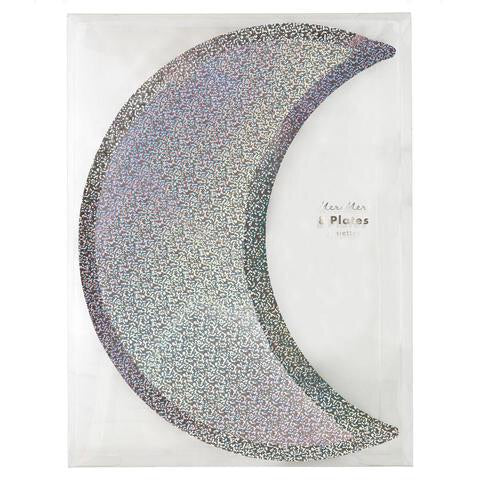 Silver sparkle moon plates - Meri Meri