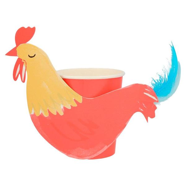 On the farm rooster cups - Meri Meri