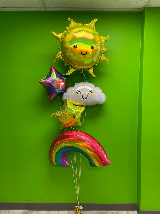 Happy iridescent over the rainbow bouquet - latex free option
