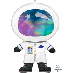 Supershape foil balloon - Holographic iridescent spaceman
