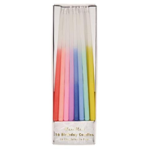 Rainbow dipped tapered candles - Meri Meri