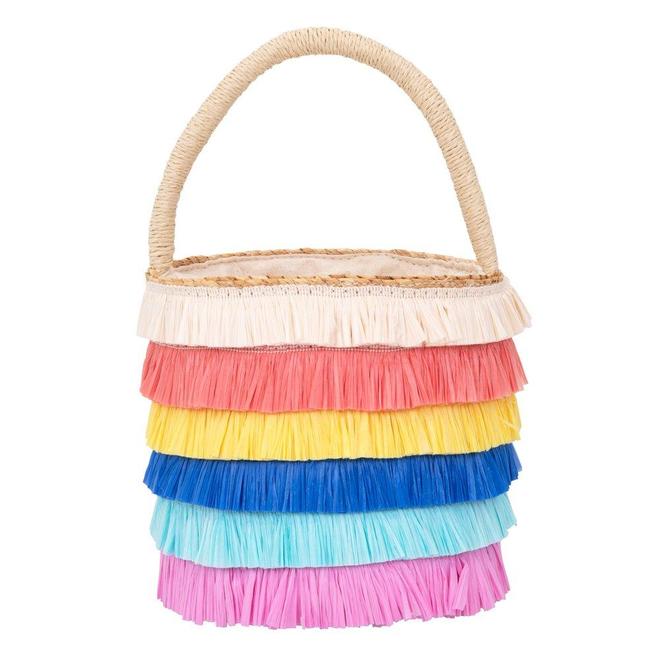 Raffia fringed woven straw bag - Meri Meri