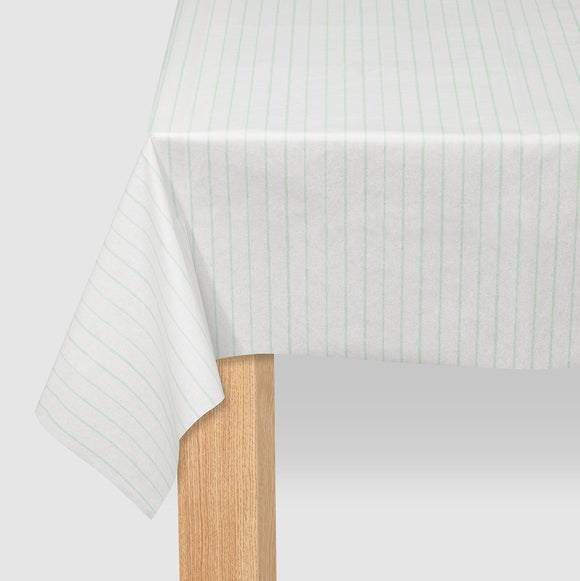 Mint pinstripe table cover