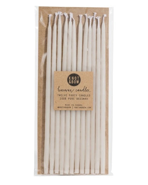 Tall ivory beeswax candles