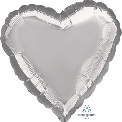 Silver foil heart balloon