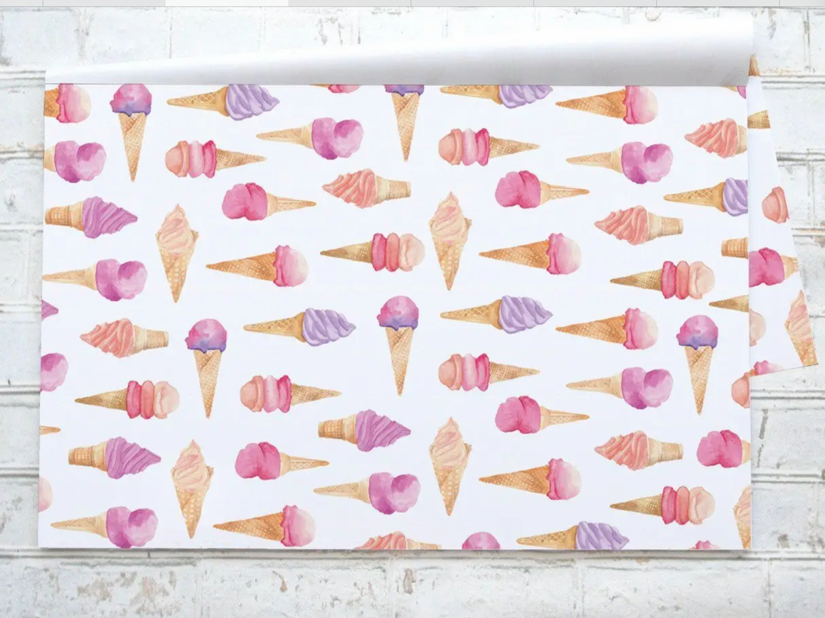 *SALE* Ice cream - paper place mats - 50 sheets