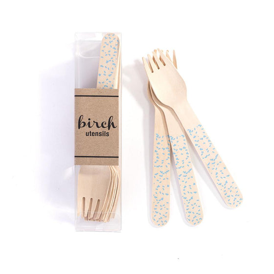 Birch forks - blue confetti