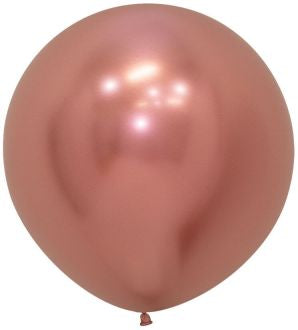 Helium inflated 24” latex balloon - reflex rose gold