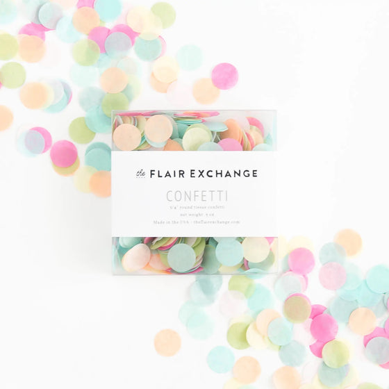 The flair exchange confetti - pastel rainbow