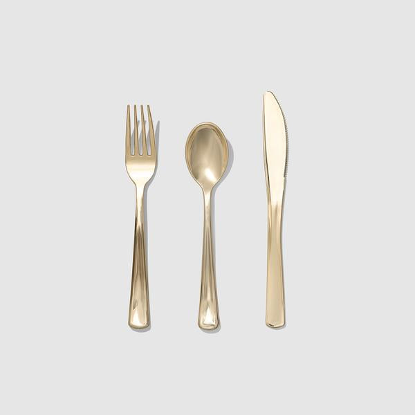Metallic gold cutlery (30 pack)