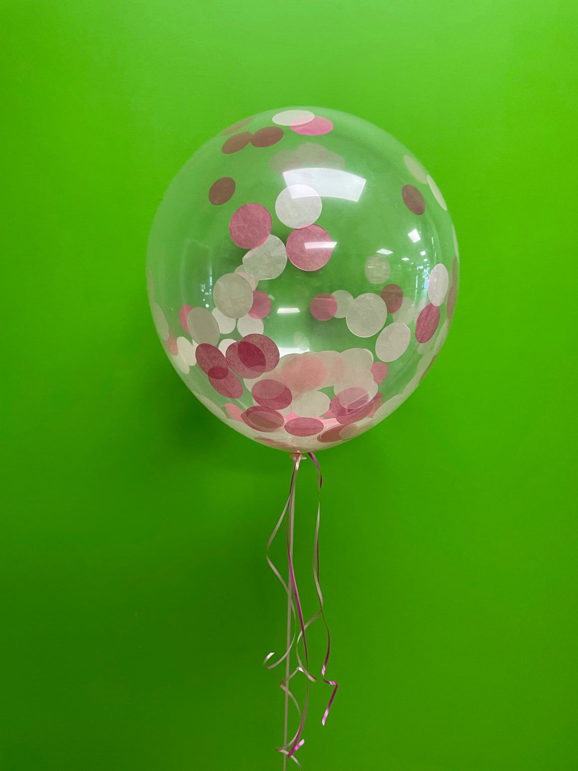 2 x 18 inch confetti balloons with jumbo pink or blue confetti - PAPER CONFETTI BALLOONS ARE A SAME DAY BALLOON