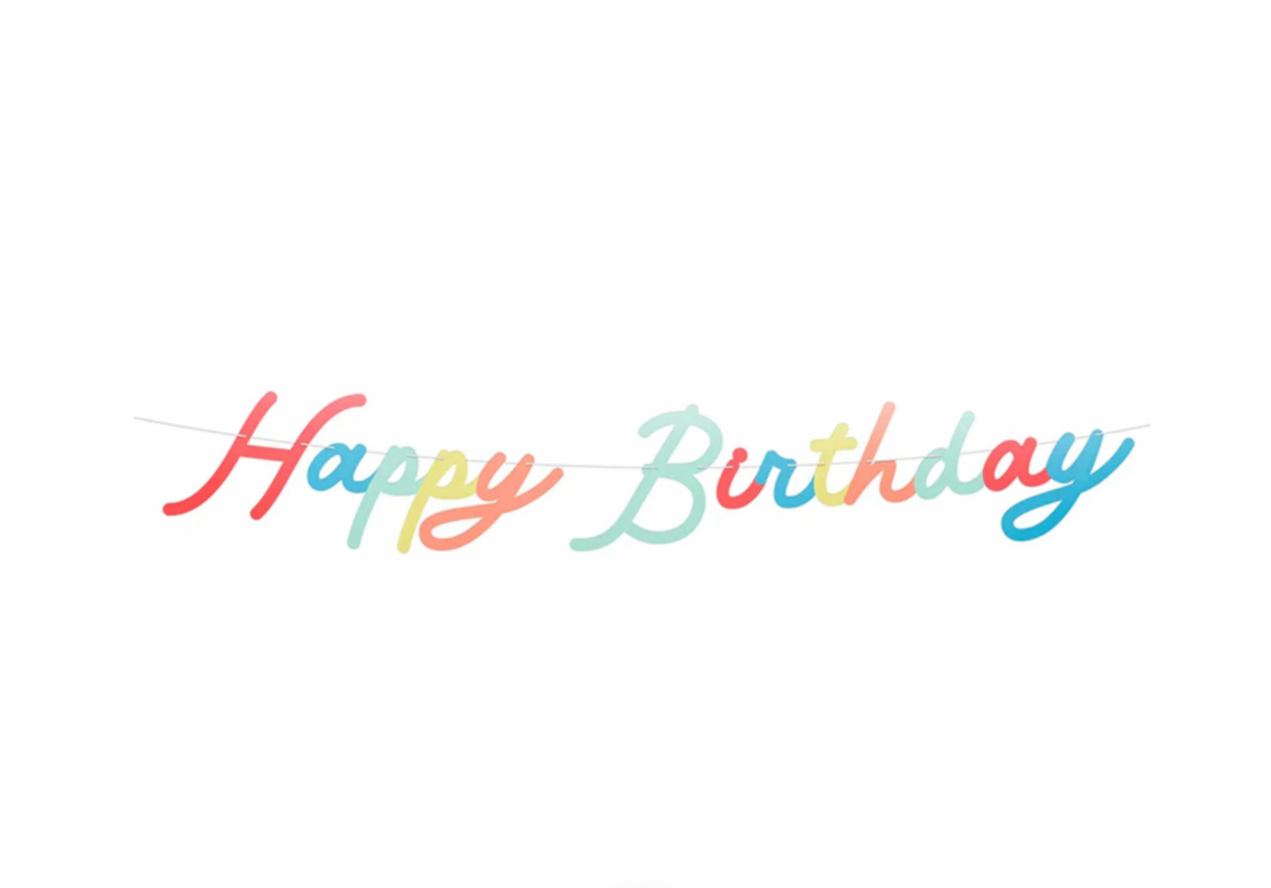 Bright happy birthday with numbers garland set - Meri Meri
