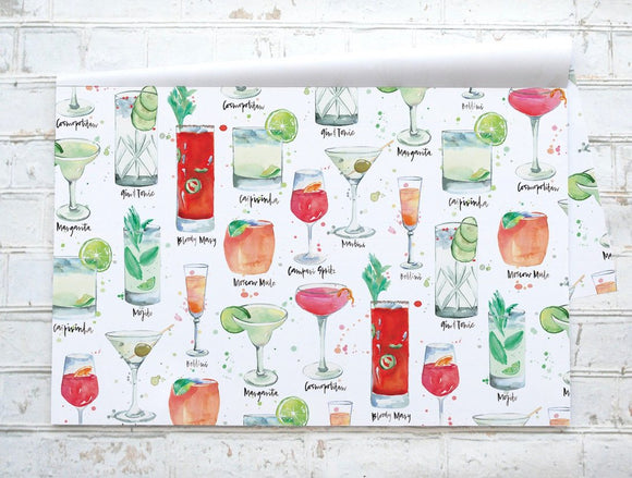 *SALE* Cocktail - paper placemats - 50 sheets