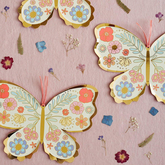 Floral butterfly plates - Meri Meri
