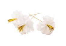 White tissue paper flower picks