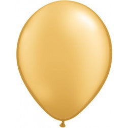 Helium inflated 11" balloon - pearl metallic gold